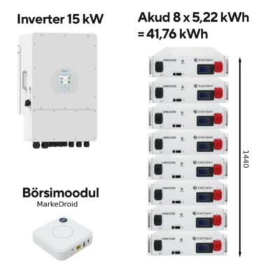 Deye inverter 15kW + EasyWay UNIV5200(II) akupank päikesepargile