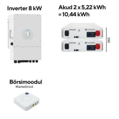 Deye inverter 8kW + EasyWay UNIV5200(II) akud päikesepaneelidele