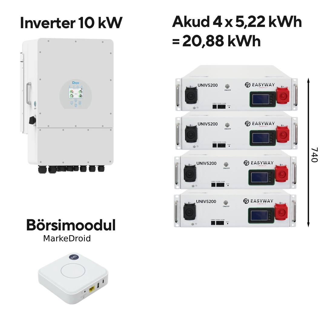 Deye inverter + EasyWay akupank päikesepargile 20,88 kWh